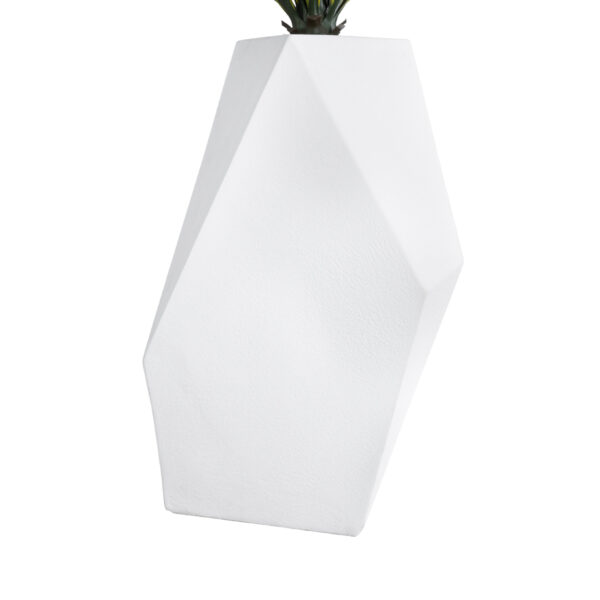GloboStar® Artificial Garden ALBEROBELLO 20738 Επιδαπέδιο Πολυεστερικό Τσιμεντένιο Κασπώ Γλάστρα – Flower Pot Λευκό Μ58 x Π30 x Υ90cm
