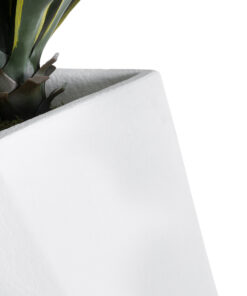 GloboStar® Artificial Garden ALBEROBELLO 20738 Επιδαπέδιο Πολυεστερικό Τσιμεντένιο Κασπώ Γλάστρα – Flower Pot Λευκό Μ58 x Π30 x Υ90cm