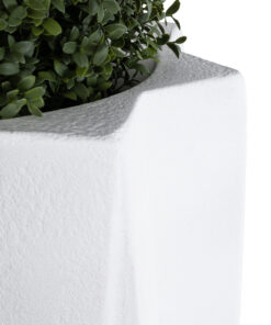 GloboStar® Artificial Garden PADOVA 20739 Επιδαπέδιο Πολυεστερικό Τσιμεντένιο Κασπώ Γλάστρα – Flower Pot Λευκό Φ48 x Υ100cm