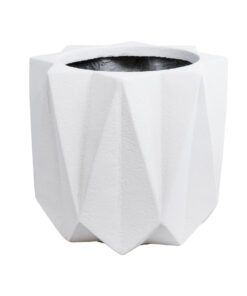 GloboStar® Artificial Garden PADOVA 20741 Επιδαπέδιο Πολυεστερικό Τσιμεντένιο Κασπώ Γλάστρα – Flower Pot Λευκό Φ51 x Υ46cm