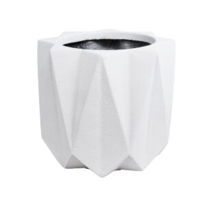 GloboStar® Artificial Garden PADOVA 20741 Επιδαπέδιο Πολυεστερικό Τσιμεντένιο Κασπώ Γλάστρα – Flower Pot Λευκό Φ51 x Υ46cm