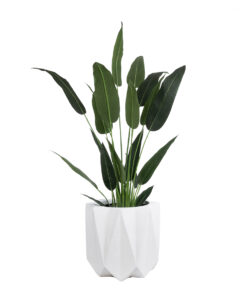 GloboStar® Artificial Garden PADOVA 20741 Επιδαπέδιο Πολυεστερικό Τσιμεντένιο Κασπώ Γλάστρα – Flower Pot Λευκό Φ51 x Υ46cm