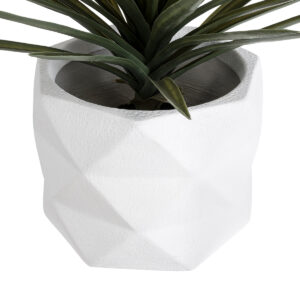 GloboStar® Artificial Garden VARENNA 20742 Επιδαπέδιο Πολυεστερικό Τσιμεντένιο Κασπώ Γλάστρα – Flower Pot Λευκό Φ40 x Υ30cm