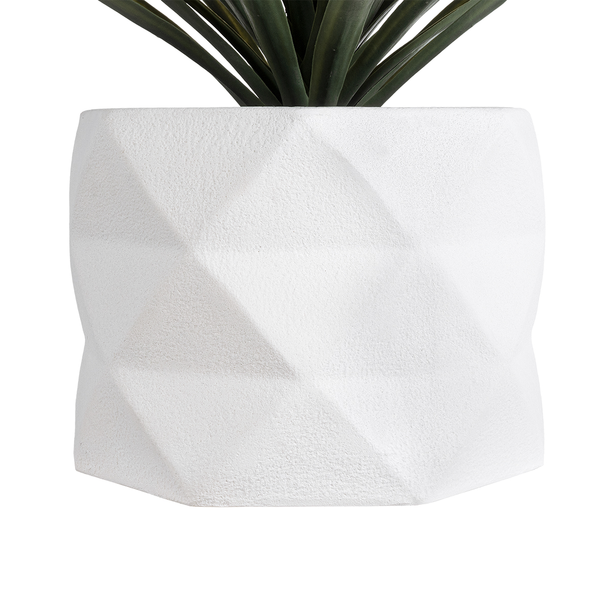 GloboStar® Artificial Garden VARENNA 20742 Επιδαπέδιο Πολυεστερικό Τσιμεντένιο Κασπώ Γλάστρα – Flower Pot Λευκό Φ40 x Υ30cm