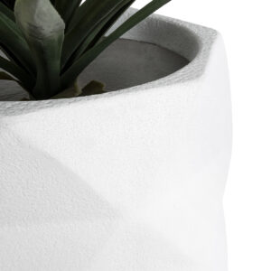 GloboStar® Artificial Garden VARENNA 20742 Επιδαπέδιο Πολυεστερικό Τσιμεντένιο Κασπώ Γλάστρα – Flower Pot Λευκό Φ40 x Υ30cm
