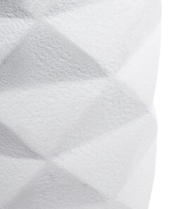 GloboStar® Artificial Garden VARENNA 20743 Επιδαπέδιο Πολυεστερικό Τσιμεντένιο Κασπώ Γλάστρα – Flower Pot Λευκό Φ40 x Υ60cm