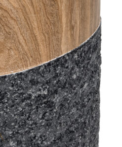 GloboStar® Artificial Garden BELLAGIO 20744 Επιδαπέδιο Πολυεστερικό Τσιμεντένιο Κασπώ Γλάστρα – Flower Pot Μαύρο με Καφέ Φ39 x Υ52cm