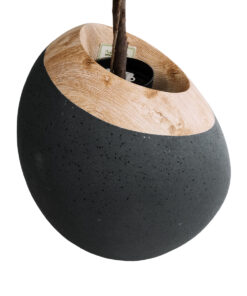 GloboStar® Artificial Garden RAVELLO 20747 Επιδαπέδιο Πολυεστερικό Τσιμεντένιο Κασπώ Γλάστρα – Flower Pot Μαύρο με Καφέ Μ60 x Π50 x Υ75cm