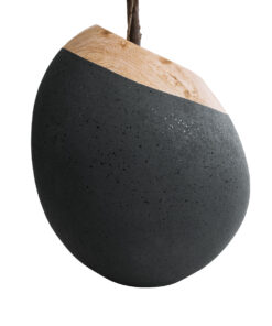 GloboStar® Artificial Garden RAVELLO 20747 Επιδαπέδιο Πολυεστερικό Τσιμεντένιο Κασπώ Γλάστρα – Flower Pot Μαύρο με Καφέ Μ60 x Π50 x Υ75cm