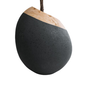 GloboStar® Artificial Garden RAVELLO 20747 Επιδαπέδιο Πολυεστερικό Τσιμεντένιο Κασπώ Γλάστρα – Flower Pot Μαύρο με Καφέ Μ60 x Π50 x Υ75cm