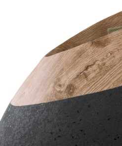 GloboStar® Artificial Garden RAVELLO 20747 Επιδαπέδιο Πολυεστερικό Τσιμεντένιο Κασπώ Γλάστρα – Flower Pot Μαύρο με Καφέ Μ60 x Π50 x Υ75cm