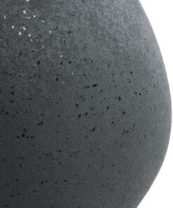 GloboStar® Artificial Garden RAVELLO 20747 Επιδαπέδιο Πολυεστερικό Τσιμεντένιο Κασπώ Γλάστρα – Flower Pot Μαύρο με Καφέ Μ60 x Π50 x Υ75cm