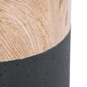 GloboStar® Artificial Garden BELLANO 20748 Επιδαπέδιο Πολυεστερικό Τσιμεντένιο Κασπώ Γλάστρα – Flower Pot Μαύρο με Καφέ Φ36 x Υ90cm