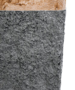 GloboStar® Artificial Garden TOSCANE 20749 Επιδαπέδιο Πολυεστερικό Τσιμεντένιο Κασπώ Γλάστρα – Flower Pot Γκρι με Καφέ Μ110 x Π30 x Υ61cm