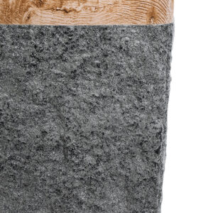 GloboStar® Artificial Garden TOSCANE 20749 Επιδαπέδιο Πολυεστερικό Τσιμεντένιο Κασπώ Γλάστρα – Flower Pot Γκρι με Καφέ Μ110 x Π30 x Υ61cm