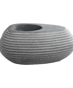 GloboStar® Artificial Garden FLORENCE 20750 Επιδαπέδιο Πολυεστερικό Τσιμεντένιο Κασπώ Γλάστρα – Flower Pot Γκρι Μ108 x Π72 x Υ40cm