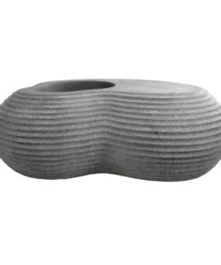 GloboStar® Artificial Garden FLORENCE 20751 Επιδαπέδιο Πολυεστερικό Τσιμεντένιο Κασπώ Γλάστρα – Flower Pot Γκρι Μ130 x Π90 x Υ48cm