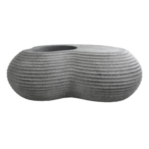 GloboStar® Artificial Garden FLORENCE 20751 Επιδαπέδιο Πολυεστερικό Τσιμεντένιο Κασπώ Γλάστρα – Flower Pot Γκρι Μ130 x Π90 x Υ48cm