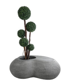 GloboStar® Artificial Garden FLORENCE 20751 Επιδαπέδιο Πολυεστερικό Τσιμεντένιο Κασπώ Γλάστρα – Flower Pot Γκρι Μ130 x Π90 x Υ48cm