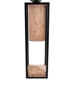 GloboStar® Artificial Garden CASSIANO 20752 Επιδαπέδιο Μεταλλικό Τσιμεντένιο Κασπώ Γλάστρα – Flower Pot Καφέ με Μαύρο Μ36 x Π36 x Υ120cm