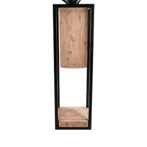 GloboStar® Artificial Garden CASSIANO 20752 Επιδαπέδιο Μεταλλικό Τσιμεντένιο Κασπώ Γλάστρα – Flower Pot Καφέ με Μαύρο Μ36 x Π36 x Υ120cm