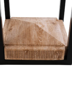 GloboStar® Artificial Garden CASSIANO 20753 Επιδαπέδιο Μεταλλικό Τσιμεντένιο Κασπώ Γλάστρα – Flower Pot Καφέ με Μαύρο Μ36 x Π36 x Υ90cm