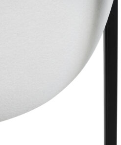 GloboStar® Artificial Garden FIORI 20754 Επιδαπέδιο Μεταλλικό Τσιμεντένιο Κασπώ Γλάστρα – Flower Pot Λευκό με Μαύρο Μ60 x Π40 x Υ60cm