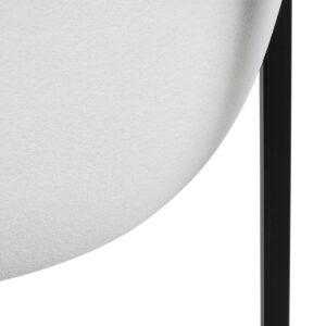 GloboStar® Artificial Garden FIORI 20754 Επιδαπέδιο Μεταλλικό Τσιμεντένιο Κασπώ Γλάστρα – Flower Pot Λευκό με Μαύρο Μ60 x Π40 x Υ60cm