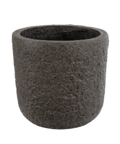 GloboStar® Artificial Garden LUCCA 20755 Επιδαπέδιο Πολυεστερικό Τσιμεντένιο Κασπώ Γλάστρα – Flower Pot Καφέ Φ25 x Υ23cm