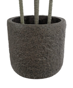 GloboStar® Artificial Garden LUCCA 20755 Επιδαπέδιο Πολυεστερικό Τσιμεντένιο Κασπώ Γλάστρα – Flower Pot Καφέ Φ25 x Υ23cm