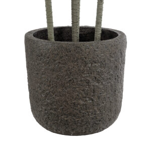 GloboStar® Artificial Garden LUCCA 20755 Επιδαπέδιο Πολυεστερικό Τσιμεντένιο Κασπώ Γλάστρα – Flower Pot Καφέ Φ25 x Υ23cm
