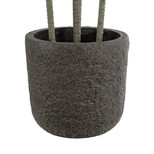 GloboStar® Artificial Garden LUCCA 20755 Επιδαπέδιο Πολυεστερικό Τσιμεντένιο Κασπώ Γλάστρα – Flower Pot Καφέ Φ25 x Υ23cm