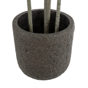 GloboStar® Artificial Garden LUCCA 20755 Επιδαπέδιο Πολυεστερικό Τσιμεντένιο Κασπώ Γλάστρα – Flower Pot Καφέ Φ25 x Υ23cm