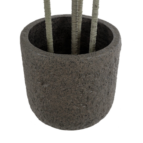 GloboStar® Artificial Garden LUCCA 20755 Επιδαπέδιο Πολυεστερικό Τσιμεντένιο Κασπώ Γλάστρα – Flower Pot Καφέ Φ25 x Υ23cm