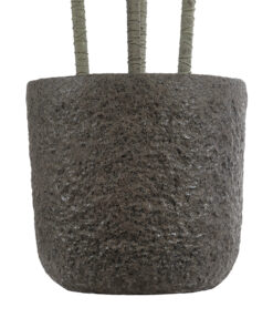 GloboStar® Artificial Garden LUCCA 20755 Επιδαπέδιο Πολυεστερικό Τσιμεντένιο Κασπώ Γλάστρα – Flower Pot Καφέ Φ25 x Υ23cm