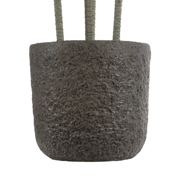 GloboStar® Artificial Garden LUCCA 20755 Επιδαπέδιο Πολυεστερικό Τσιμεντένιο Κασπώ Γλάστρα – Flower Pot Καφέ Φ25 x Υ23cm