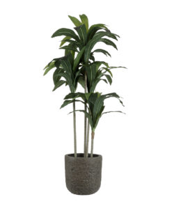 GloboStar® Artificial Garden LUCCA 20755 Επιδαπέδιο Πολυεστερικό Τσιμεντένιο Κασπώ Γλάστρα – Flower Pot Καφέ Φ25 x Υ23cm