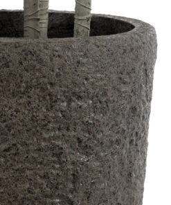 GloboStar® Artificial Garden LUCCA 20755 Επιδαπέδιο Πολυεστερικό Τσιμεντένιο Κασπώ Γλάστρα – Flower Pot Καφέ Φ25 x Υ23cm