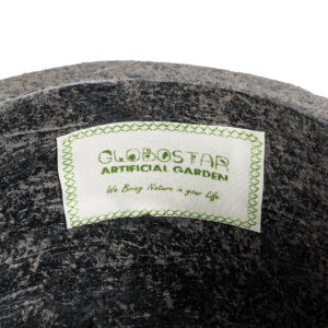 GloboStar® Artificial Garden LUCCA 20755 Επιδαπέδιο Πολυεστερικό Τσιμεντένιο Κασπώ Γλάστρα – Flower Pot Καφέ Φ25 x Υ23cm