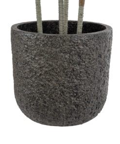 GloboStar® Artificial Garden LUCCA 20756 Επιδαπέδιο Πολυεστερικό Τσιμεντένιο Κασπώ Γλάστρα – Flower Pot Καφέ Φ31 x Υ28cm