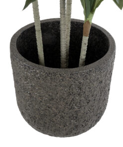 GloboStar® Artificial Garden LUCCA 20756 Επιδαπέδιο Πολυεστερικό Τσιμεντένιο Κασπώ Γλάστρα – Flower Pot Καφέ Φ31 x Υ28cm