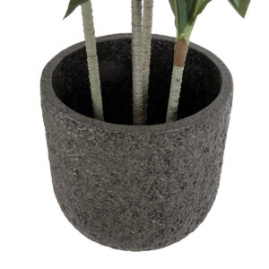 GloboStar® Artificial Garden LUCCA 20756 Επιδαπέδιο Πολυεστερικό Τσιμεντένιο Κασπώ Γλάστρα – Flower Pot Καφέ Φ31 x Υ28cm