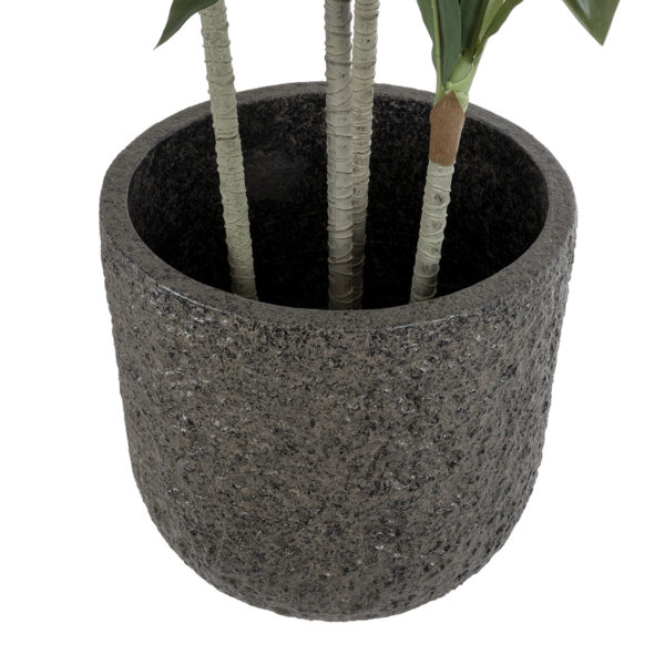 GloboStar® Artificial Garden LUCCA 20756 Επιδαπέδιο Πολυεστερικό Τσιμεντένιο Κασπώ Γλάστρα – Flower Pot Καφέ Φ31 x Υ28cm