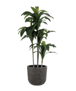 GloboStar® Artificial Garden LUCCA 20756 Επιδαπέδιο Πολυεστερικό Τσιμεντένιο Κασπώ Γλάστρα – Flower Pot Καφέ Φ31 x Υ28cm