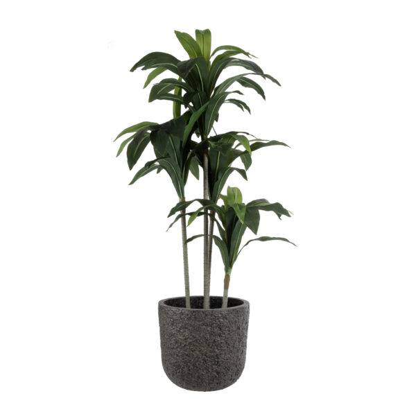 GloboStar® Artificial Garden LUCCA 20756 Επιδαπέδιο Πολυεστερικό Τσιμεντένιο Κασπώ Γλάστρα – Flower Pot Καφέ Φ31 x Υ28cm