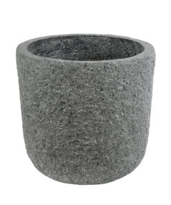 GloboStar® Artificial Garden ERICE 20757 Επιδαπέδιο Πολυεστερικό Τσιμεντένιο Κασπώ Γλάστρα – Flower Pot Γκρι Φ25 x Υ23cm