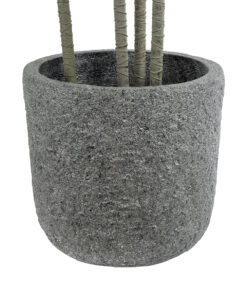 GloboStar® Artificial Garden ERICE 20757 Επιδαπέδιο Πολυεστερικό Τσιμεντένιο Κασπώ Γλάστρα – Flower Pot Γκρι Φ25 x Υ23cm