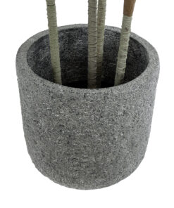 GloboStar® Artificial Garden ERICE 20757 Επιδαπέδιο Πολυεστερικό Τσιμεντένιο Κασπώ Γλάστρα – Flower Pot Γκρι Φ25 x Υ23cm
