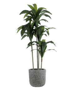 GloboStar® Artificial Garden ERICE 20757 Επιδαπέδιο Πολυεστερικό Τσιμεντένιο Κασπώ Γλάστρα – Flower Pot Γκρι Φ25 x Υ23cm