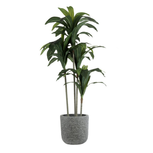 GloboStar® Artificial Garden ERICE 20757 Επιδαπέδιο Πολυεστερικό Τσιμεντένιο Κασπώ Γλάστρα – Flower Pot Γκρι Φ25 x Υ23cm